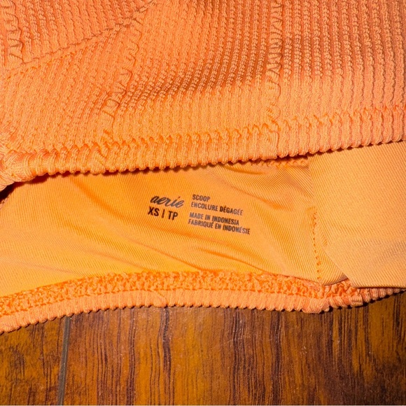 NWOT Aerie Orange Ribbed High Waisted Bikini XS - Picture 5 of 6